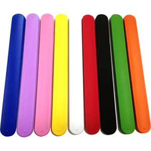 27 Silicone Slap Bracelets - Rainbow of Colors - Soft & Safe for Kids Boys & Girls Party Favors - Durable - Customize & Reuse!