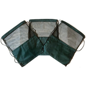 3 Pack HUNTER GREEN MESH Nylon Drawstring Backpacks Sackpack Tote Cinch Gym Bag - Variety of Colors! (Regular, Hunter Green Mesh)