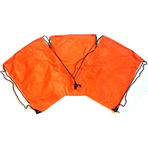 3 Pack ORANGE Nylon Drawstring Backpacks Sackpack Tote Cinch Gym Bag - Select from a Variety of Colors! (Regular, Orange)