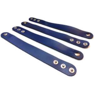 (4-Pack) TheAwristocrat BLUE Leather Bracelets DIY Craft Wristbands - Customize & Personalize (Blue)